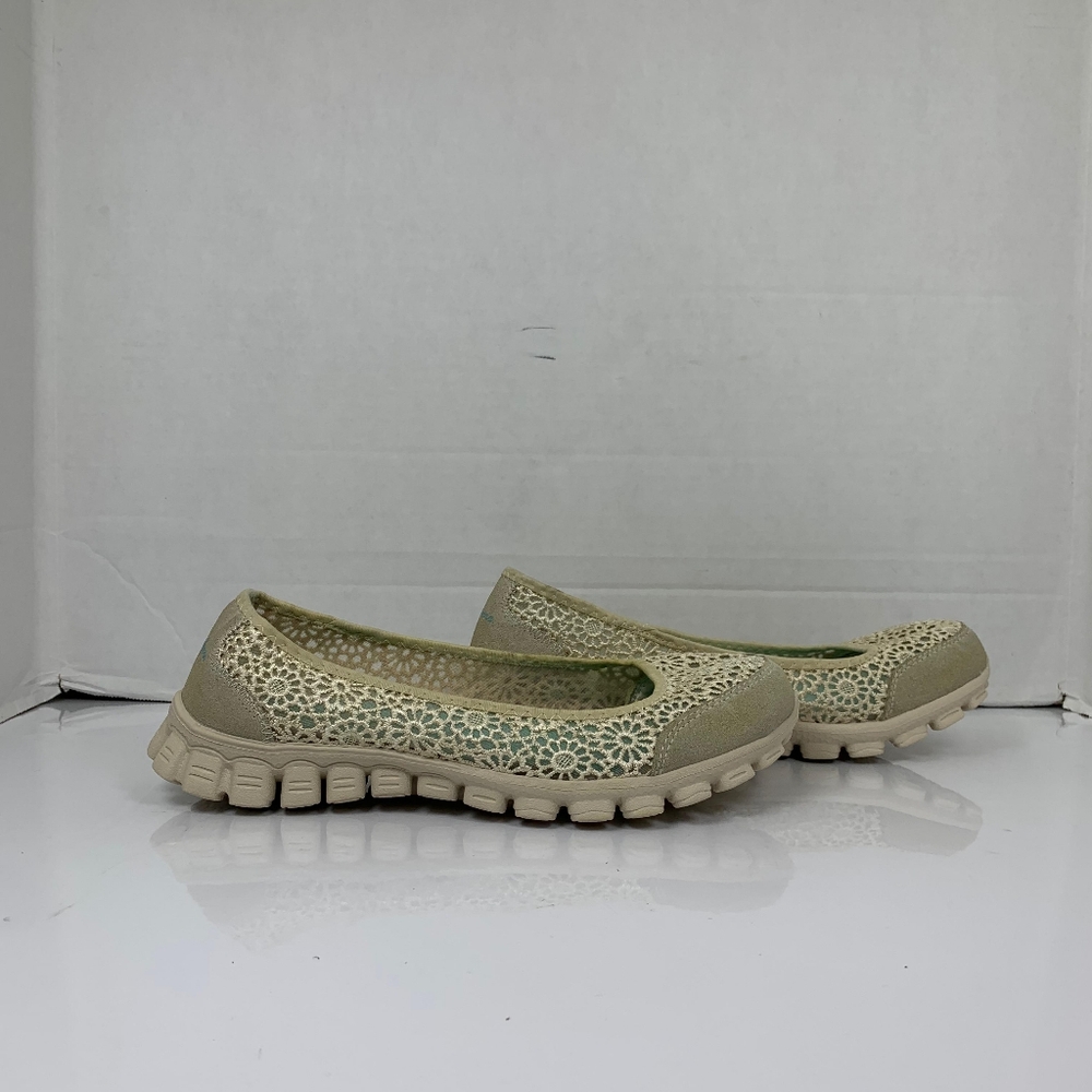 Skechers EZ Flex 2 Women's Tan Cream Sweetpea Ballet Flat Ballet Shoe  Size 9 - Picture 9 of 14